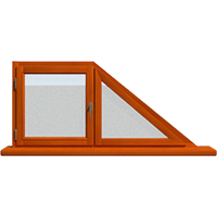 Деревянное окно – трапеция из лиственницы Модель 117